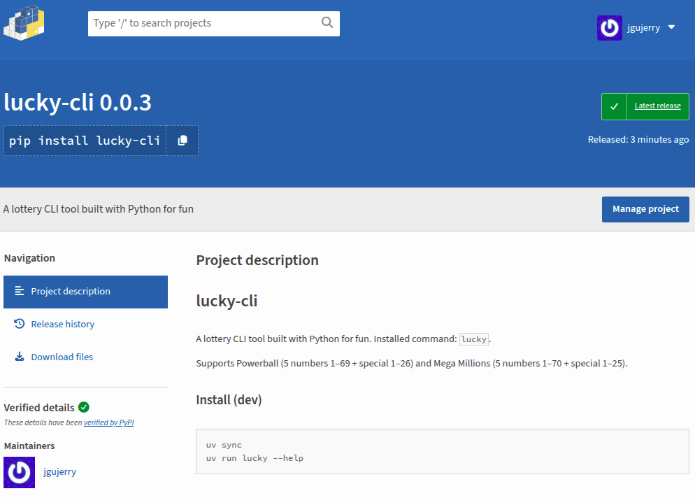 lucky-cli-pypi-0.0.3